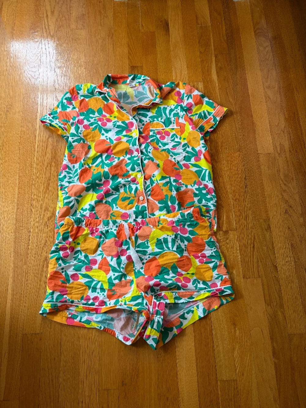 J. Crew Jcrew size L pajama set 100 percent cotton EUC bright and fun